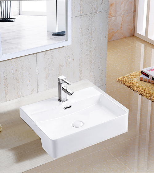 Ceramic Semi-Recessed Wash Basin – Aquant India