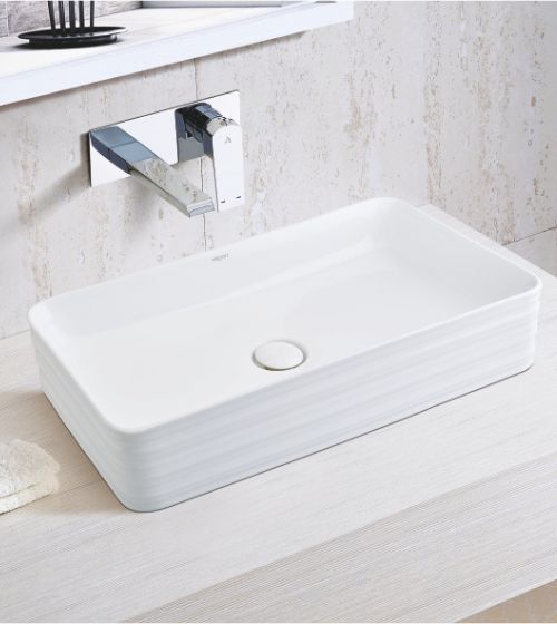 White Ceramic Table Mounted Wash Basin – Aquant India