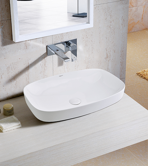 Ceramic Table-Mounted/Drop-In Semi-Counter Wash Basin – Aquant India