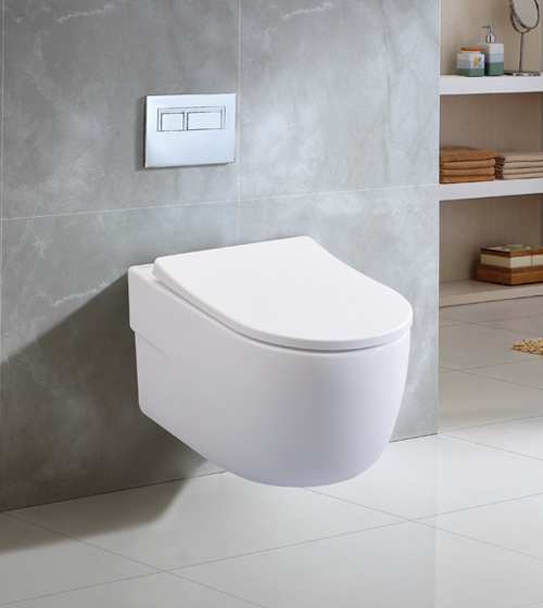 'Swirl-Flush' Wall-Hung WC with Slim UF Seat Cover – Aquant India