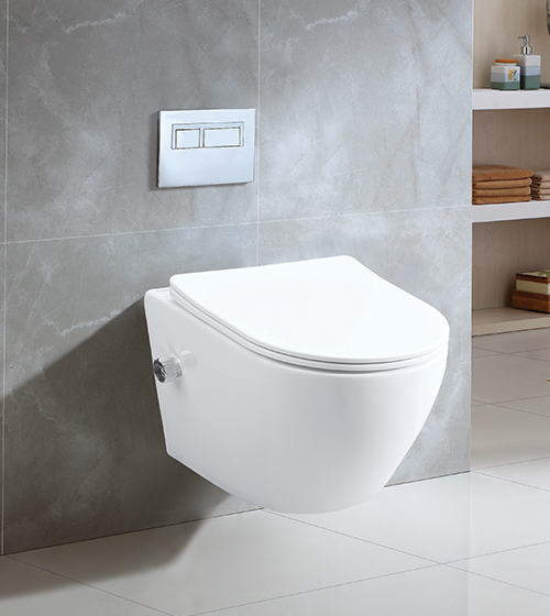 Rimless Wall-Hung Toilet with In-Built Jet – Aquant India