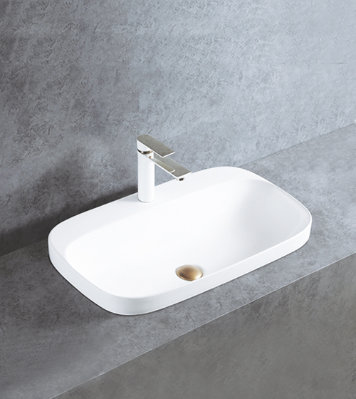 White Ceramic Semi Counter/Table Mounted Wash Basin – Aquant India
