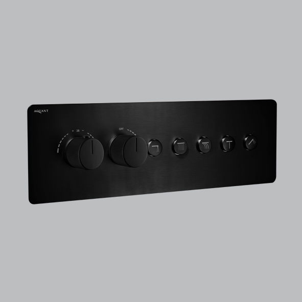 Matt Black High-Flow Thermostatic Click-Select Multifunction Diverter with Five Outlets & Flow Control(20mm Inlet) – Aquant India