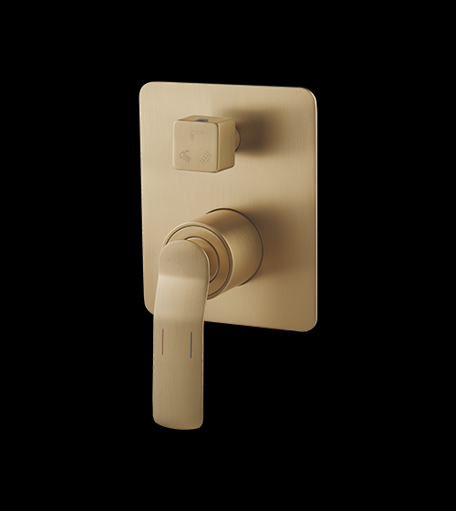 Brushed Gold Single Lever Diverter with Concealed Body (Three Outlets)(15mm Inlet) – Aquant India