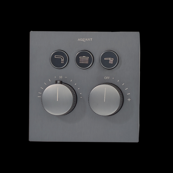 Graphite Grey High-Flow Thermostatic Click-Select Diverter with Three Outlets & Flow Control(20mmInlet) – Aquant India