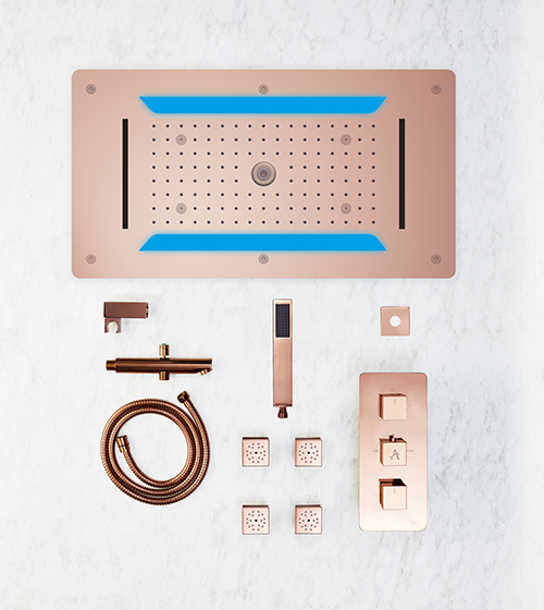 Complete Shower Set (Premium, Rose Gold) – Aquant India