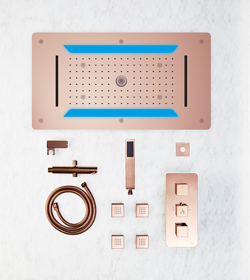 Complete Shower Set (Premium, Rose Gold) – Aquant India