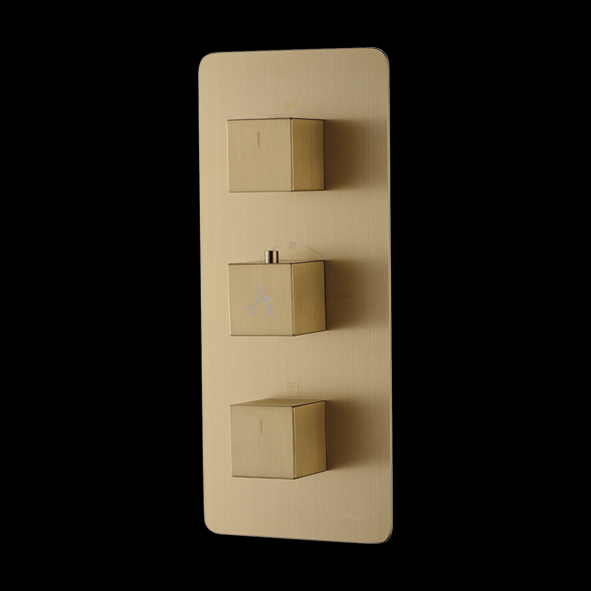 Brushed Gold High-Flow Thermostatic Diverter With Four Outlets (20mm Inlet) – Aquant India