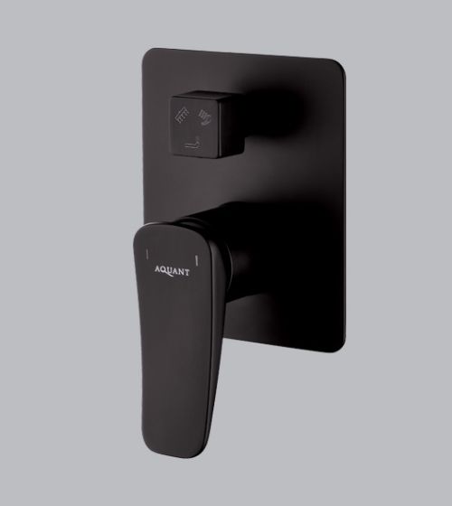 Matt Black Single Lever Diverter with Concealed Body (ThreeOutlets)(15mm Inlet) – Aquant India