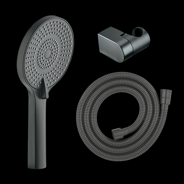 Graphite Grey Dual Function Hand Shower Set with 1.5mtr.Flexible Hose & Swivel Hook Flows: Intense Rain and Soft Rain – Aquant India