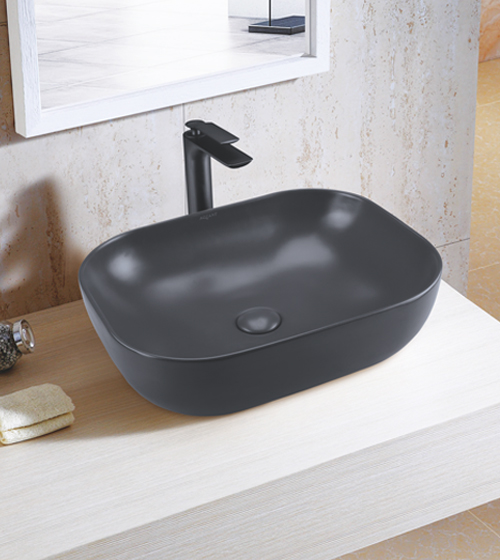 Matt Grey Table Mounted Wash Basin – Aquant India