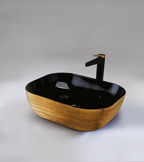 Aquant Rose Gold & Black Wash Basin