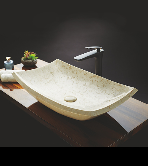 Jade - Travertine Cream Marble Basin – Aquant India