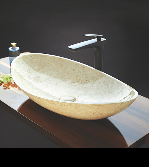 Aura Crema - Travertine Cream Marble Basin – Aquant India