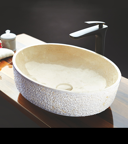 Duro Oda - Travertine Cream Marble Basin – Aquant India