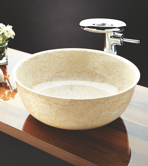 Carino - Travertine Cream Marble Basin – Aquant India