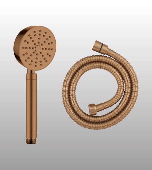 Brass Hand Shower Powder Flow With 1.5 mtr Flexible Hose  – Aquant India