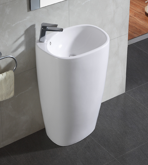 Ceramic Floor-Mounted Pedestal Basin – Aquant India