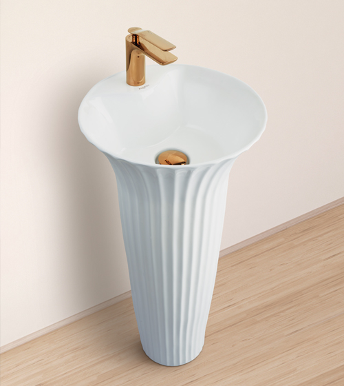 Ceramic Floor-Mounted Pedestal Basin – Aquant India